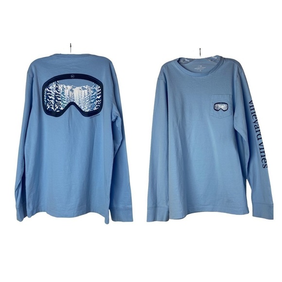 Vineyard Vines Long Sleeve Goggles T Shirt - Picture 1 of 5